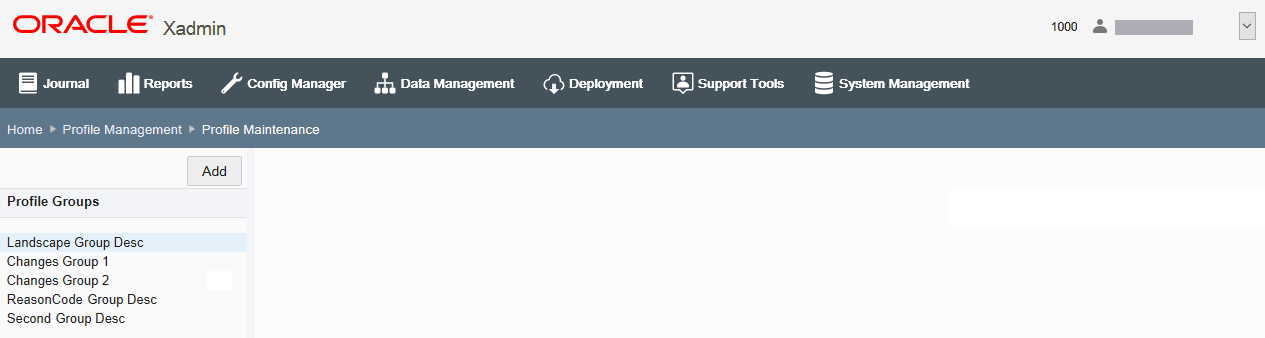 Profile Maintenance Page