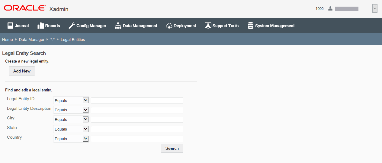 Legal Entities Maintenance Legal Entities Maintenance