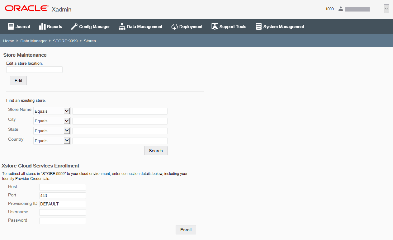 Stores page Stores page