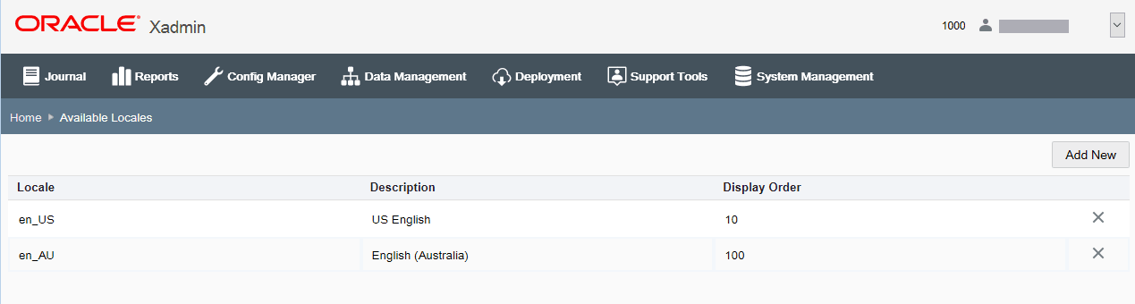 Available Locales Page Available Locales Page