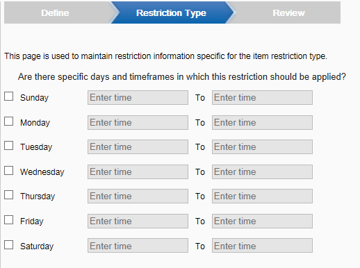 Day Restriction Day Restriction