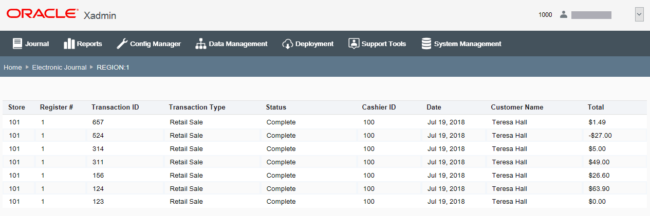 Electronic Journal - Transaction List Electronic Journal - Transaction List