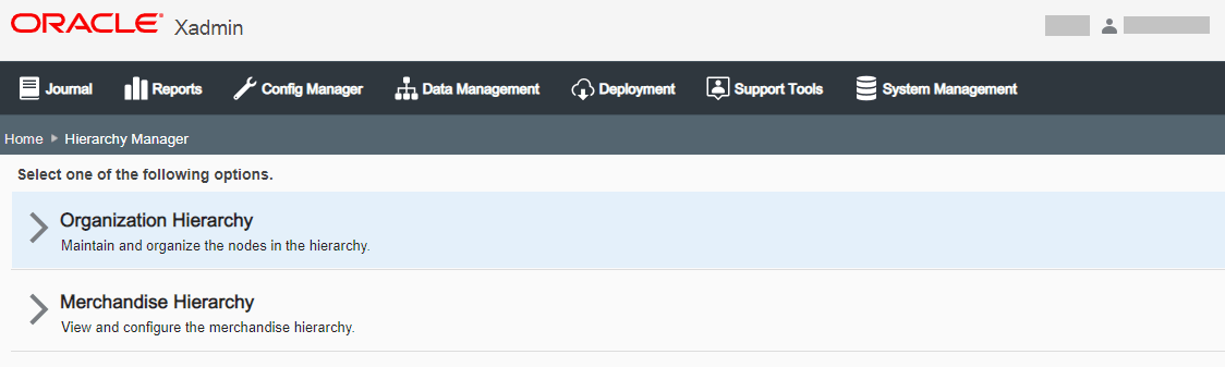 Hierarchy Manager Page Hierarchy Manager Page