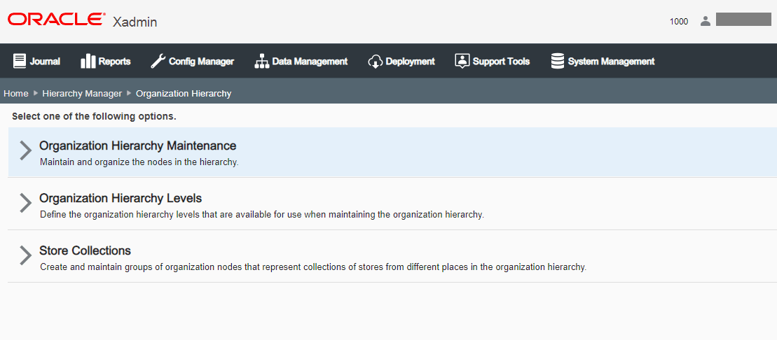 Organization Hierarchy page Organization Hierarchy page