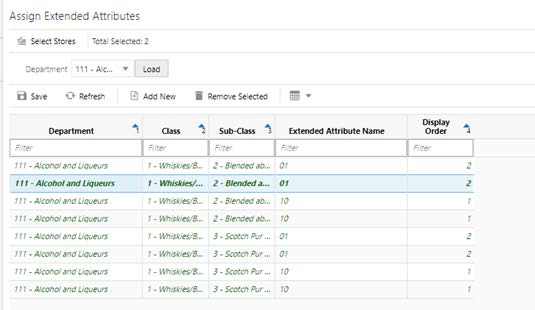 Assign Extended Attributes Window Assign Extended Attributes Window