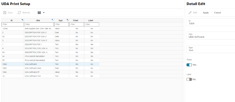 UDA Print Setup