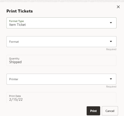 Print Tickets