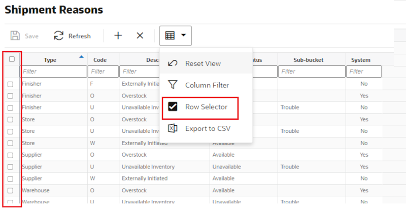 Row Selector