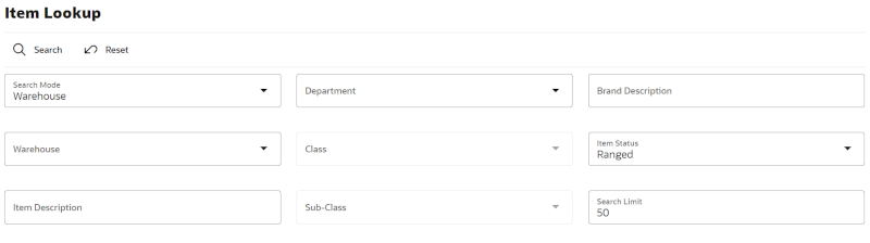 Search Mode: Warehouse Search Mode: Warehouse