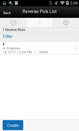 Customer Order Reverse Pick List Screen