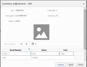 Inventory Adjustment - UIN