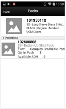 Packs Screen Packs Screen