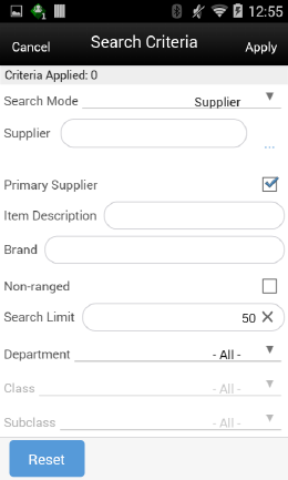 Search Mode: Supplier Search Mode: Supplier