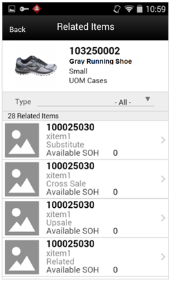 Related Items Screen Related Items Screen