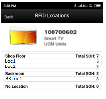 RFID Locations Screen RFID Locations Screen