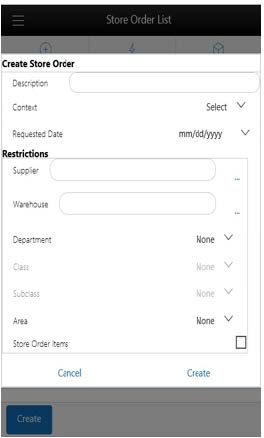 Create Store Order