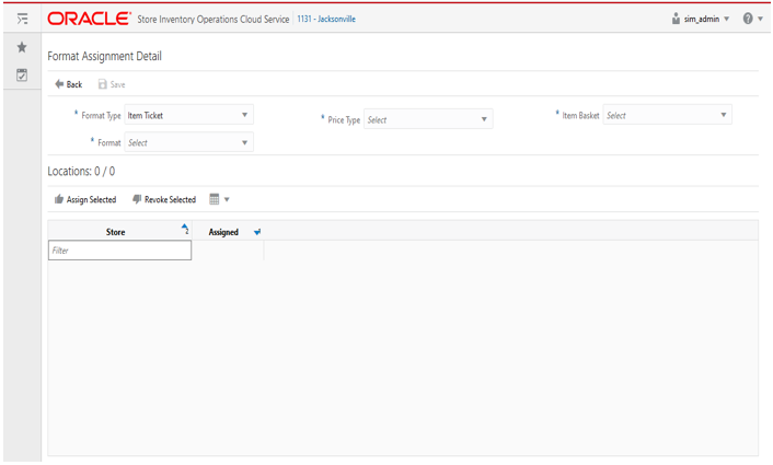 Format Assignment Detail screen