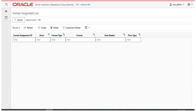 Format Assignment List screen