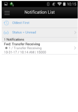 Notification List screen