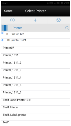 Select Printer screen