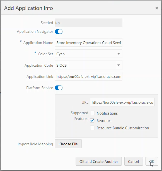 Add Application Info Screen Add Application Info Screen