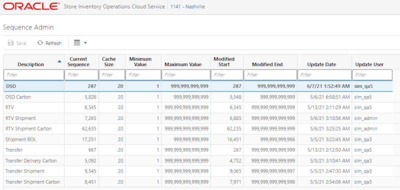 Sequence Administration