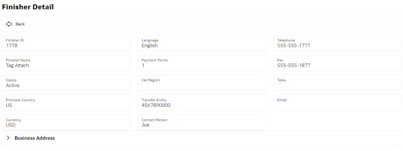 Finisher Detail Screen