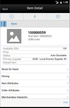 Item Detail Screen Item Detail Screen