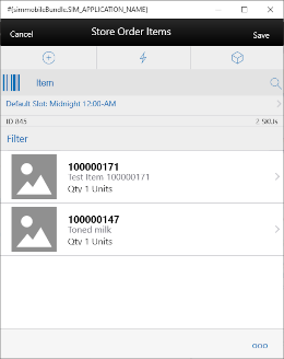 Store Order Items Screen Store Order Items Screen