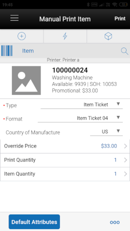 Manual Print Item Manual Print Item