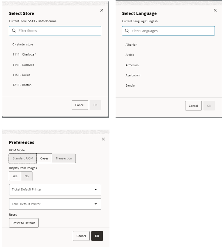 This image shows the screens changed for the desktop common component cosmetic change.