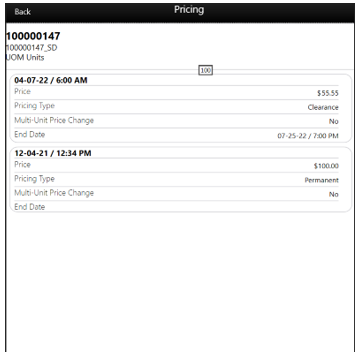 This image shows the SOCS Pricing screen.