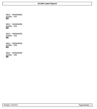 Inventory Adjustment AGSN Report