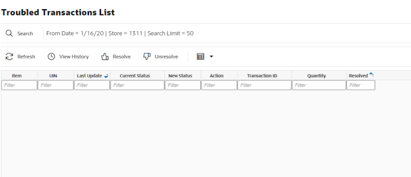 Troubled Transactions List Troubled Transactions List