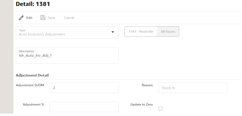 Product Groups Detail - Auto Inventory Adjustment