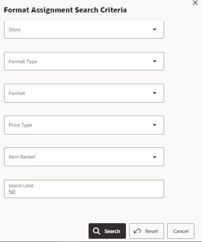 Format Assignment Search Criteria