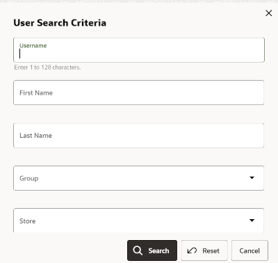 User Filter Screen