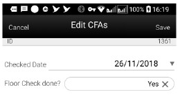 Edit CFAs Screen