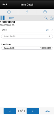 Manage Delivery Bay - Item Detail