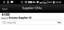 Supplier CFAs