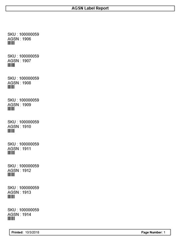 Transfer Delivery AGSN Report