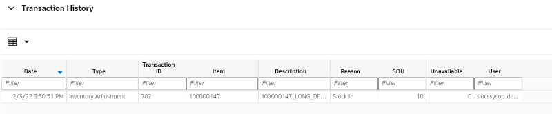 Transaction History