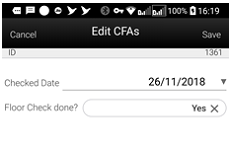 Edit CFAs Screen