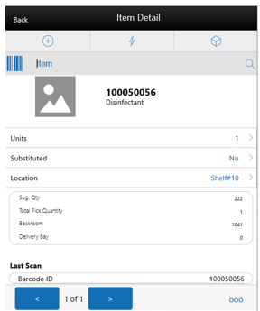 Replenishment Pick Item Detail