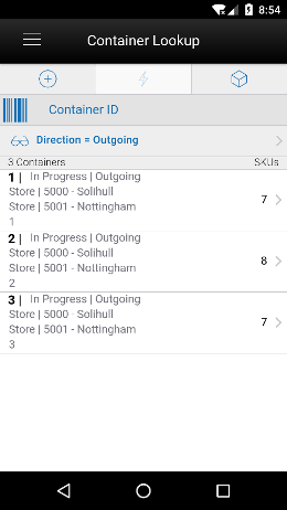 Container Lookup Details