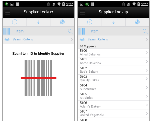 Supplier Lookup Screen