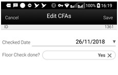 Edit CFAs Screen