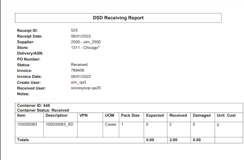 Direct Delivery Report Direct Delivery Report