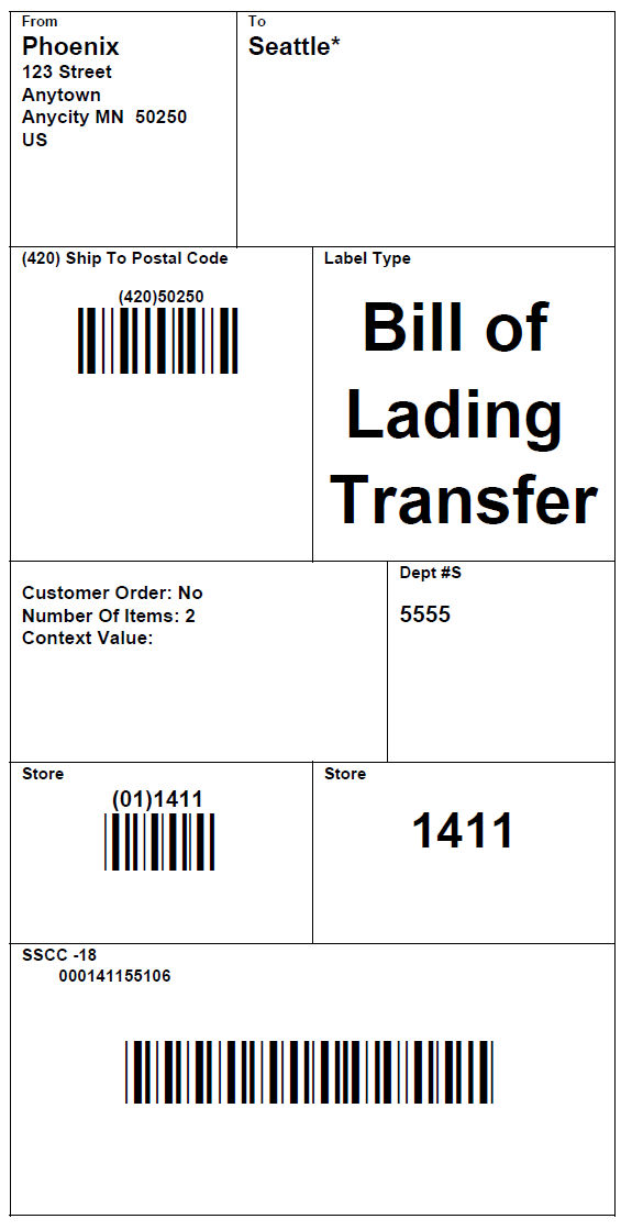 Transfer Shipping Label Transfer Shipping Label