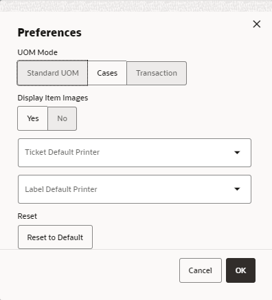 Preferences Preferences